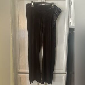 Lane Bryant Black Velvet Wide Leg Pants